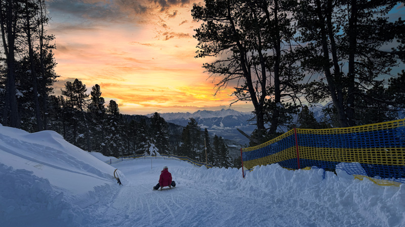 Rodeln in den Alpen Februar 2026